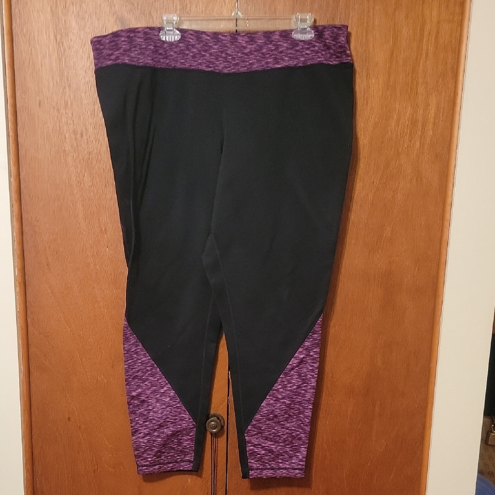 Ideology Black Leggings with Purple Details